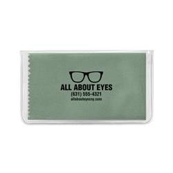 IMPRINTED Green Basic Microfiber Cloth-In-Case (100 per box / Minimum order - 5 boxes)